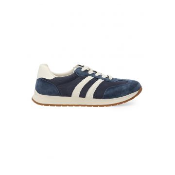 Pantofi sport cu insertii din textil si piele intoarsa