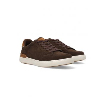 Pantofi sport de piele intoarsa cu garnituri contrastante