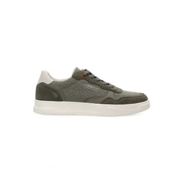 Pantofi sport din material textil cu insertii din piele naturala - Verde