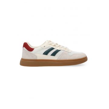 Pantofi sport din material textil si piele intoarsa