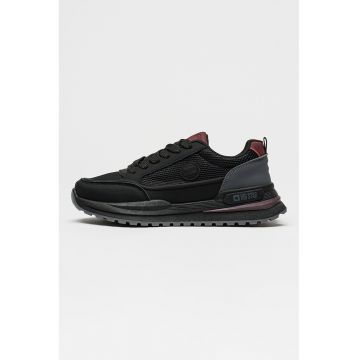 Pantofi sport din piele ecologica si plasa - Negru/Violet