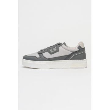 Pantofi sport flatform cu imprimeu logo - Gri deschis/Alb murdar