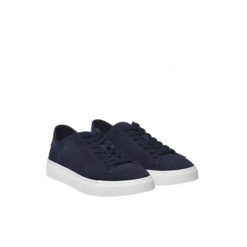 Pantofi sport low-cut de piele intoarsa - Albastru