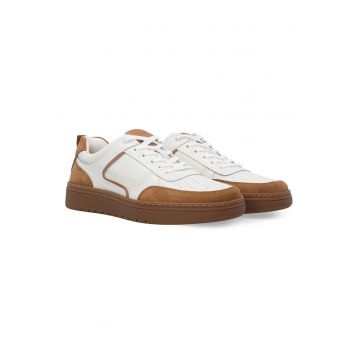 Pantofi sport uni cu garnituri din piele intoarsa