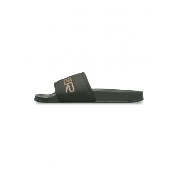 Papuci cu logo - Kaki inchis