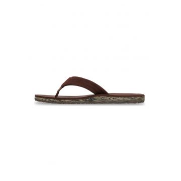 Papuci flip-flop de piele intoarsa Carver - Maro pamantiu