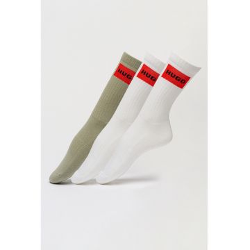 Set de sosete lungi - 3 perechi - Alb/Verde sparanghel