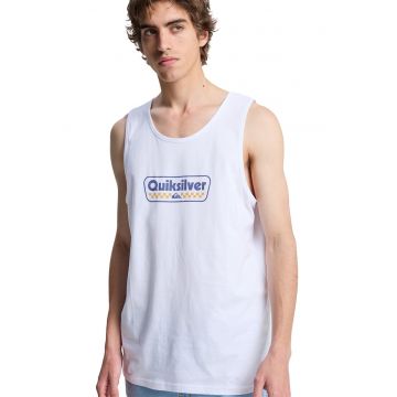 Top regular fit cu imprimeu logo pe piept - Alb
