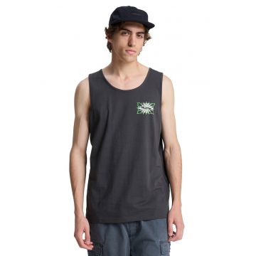 Top regular fit cu imprimeu pe spate - Alb/Gri carbune