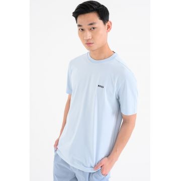 Tricou cu decolteu la baza gatului - Albastru pastel
