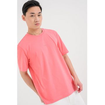 Tricou cu decolteu la baza gatului - Coral