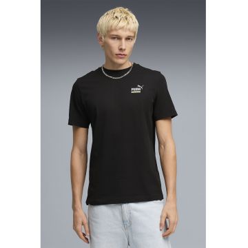 Tricou cu decolteu la baza gatului - Negru -