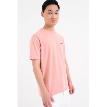 Tricou cu decolteu la baza gatului - Roz somon