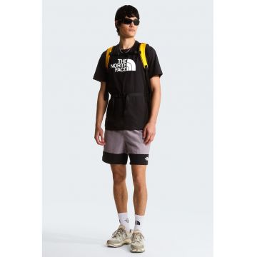 Tricou cu decolteu la baza gatului si imprimeu logo Evolution - Alb/Negru