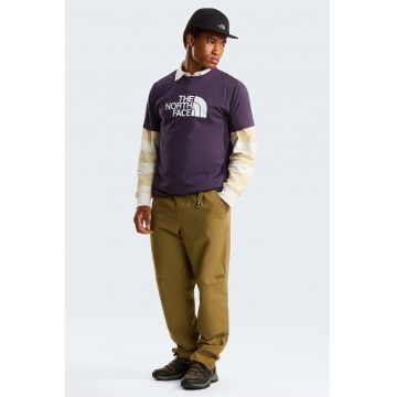 Tricou cu decolteu la baza gatului si imprimeu logo Evolution - Violet