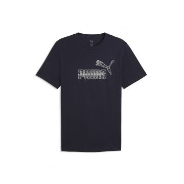 Tricou cu decolteu la baza gatului si imprimeu logo