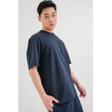 Tricou cu decolteu la baza gatului si logo Nieros - Bleumarin