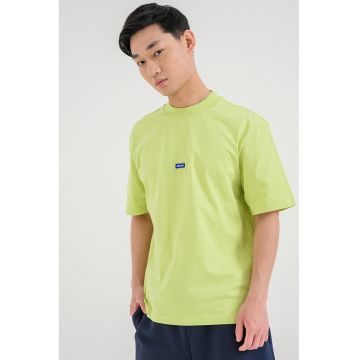 Tricou cu decolteu la baza gatului si logo Nieros - Verde lime