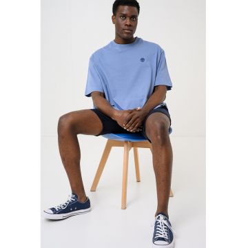 Tricou cu decolteu la baza gatului si maneci cazute Dunstan River - Albastru prafuit