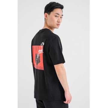 Tricou cu imprimeu grafic pe spate Derlyns - Rosu/Alb/Negru