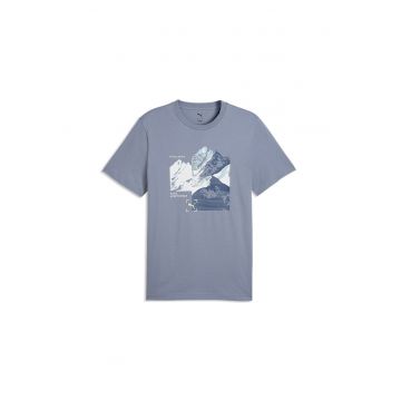 Tricou cu imprimeu logo Mountain - Alb/Albastru inchis/Albastru azur/Albastru glaciar
