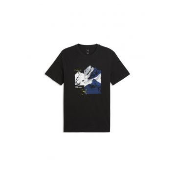 Tricou cu imprimeu logo Mountain - Alb/Negru/Gri deschis/Albastru inchis