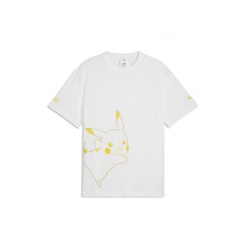 Tricou cu tematica Pokemon - Galben/Alb optic