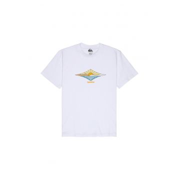 Tricou de bumbac cu imprimeu frontal Dawn - Alb