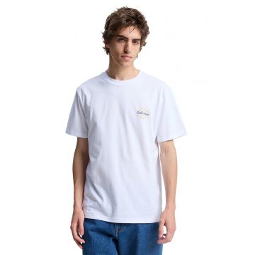 Tricou de bumbac cu imprimeu frontal Dawn - Alb