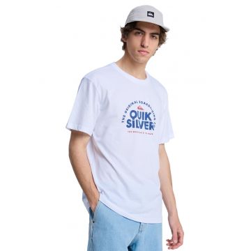 Tricou de bumbac cu imprimeu logo pe piept Fundamental Ride - Alb/Albastru royal
