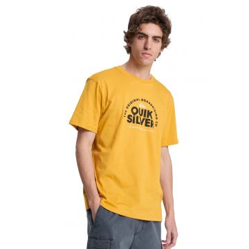 Tricou de bumbac cu imprimeu logo pe piept Fundamental Ride - Negru/Portocaliu