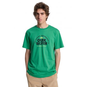 Tricou de bumbac cu imprimeu logo pe piept Fundamental Ride - Verde