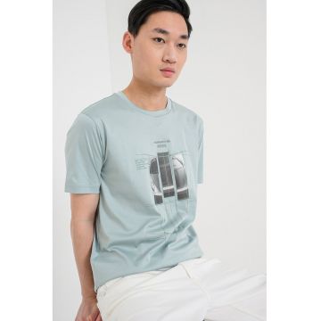 Tricou de bumbac cu imprimeu - Mint