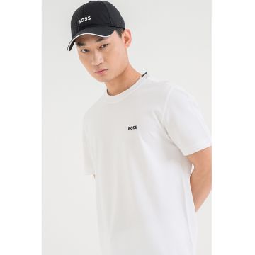 Tricou de bumbac cu logo - Alb