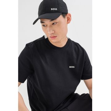 Tricou de bumbac cu logo - Negru