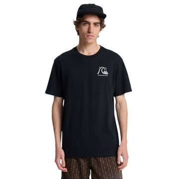 Tricou de bumbac organic cu imprimeu logo pe spate Evo Original - Alb/Negru