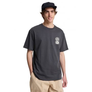 Tricou de bumbac organic Evo Blossom Of Peace - Alb/Gri carbune