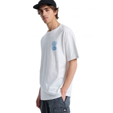 Tricou de bumbac organic Evo Blossom Of Peace - Alb optic/Albastru