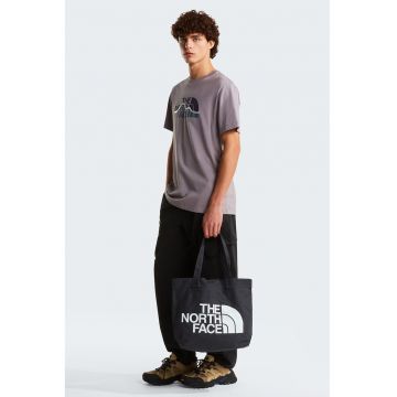 Tricou din bumbac Mountain Line - Alb/Albastru lavanda/Lila