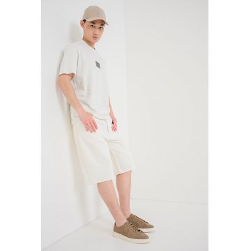 Tricou lejer cu logo pe piept Dumeon - Negru/Maro/Alb murdar
