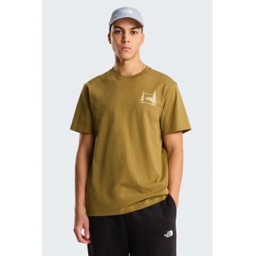 Tricou lejer din bumbac Camping - Galben mustar