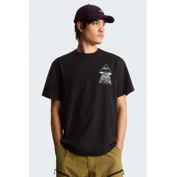 Tricou lejer din bumbac Mountain Play - Negru/Alb optic