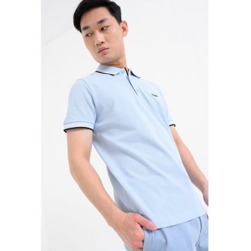 Tricou polo cu logo - Albastru pastel