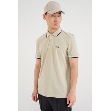 Tricou polo cu logo - Verde pal