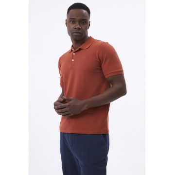 Tricou polo cu model uni - Portocaliu inchis