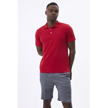 Tricou polo cu model uni - Rosu