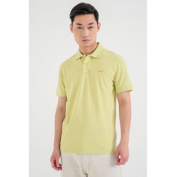 Tricou polo de bumbac pique Prime - Verde lime