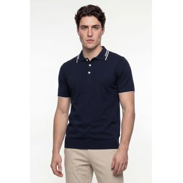 Tricou polo din bumbac - Bleumarin