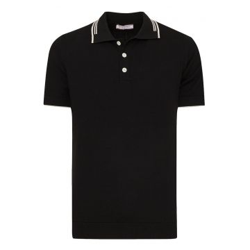 Tricou polo din bumbac - Negru