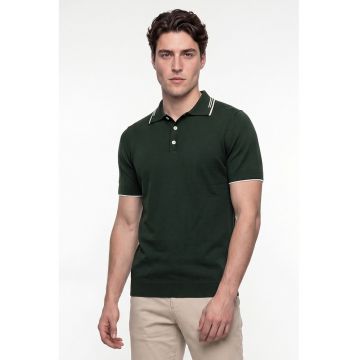 Tricou polo din bumbac - Verde padure